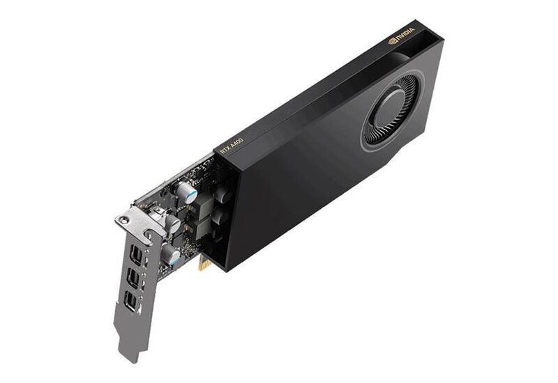 NVIDIA RTX A400 Grafikkort - 4GB GDDR6 - NVIDIA RTX A400 - PCI Express 4.0 x8