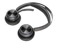 Poly Voyager Focus 2 - Headset - på øret - Bluetooth - trådløs - aktiv støjfjerning - USB-C via Bluetooth adapter - sort - Zoom Certified