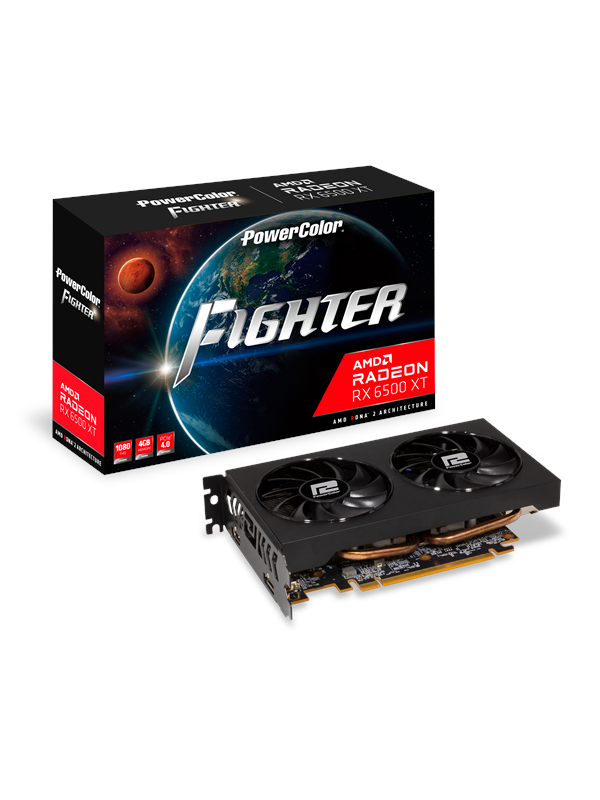 PowerColor Radeon RX 6500 XT Fighter - 4GB GDDR6 RAM - Grafikkort