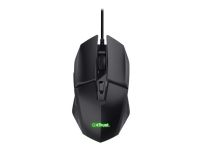 Trust GXT 109 FELOX - Mus - oplyst, gaming - 6 knapper - kablet - USB - sort