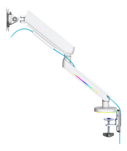 WA95 - Premium Gaming Monitor Arm - RGB Lys - Hvid