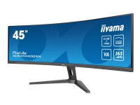 iiyama ProLite XCB4594DQSN-B1 - LED-skærm - kurvet - 45 (44.5 til at se) - 5120 x 1440 Dual Quad HD @ 165 Hz - VA - 450 cd/m² - 3000:1 - HDR400 - 0.8 ms - 2xHDMI, DisplayPort, USB-C - højtalere - sort, mat