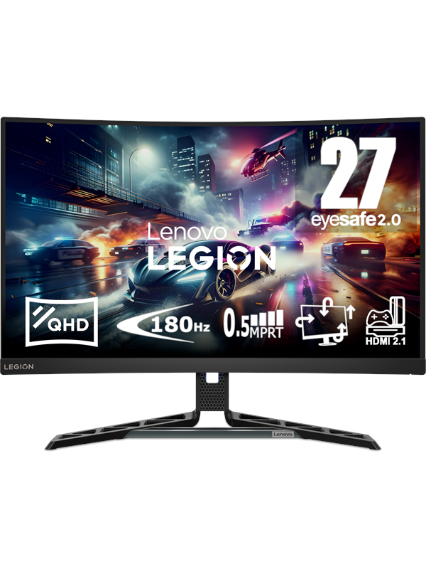 27" Lenovo Legion R27QC-30 - 2560x1440 (QHD) - 180Hz - VA - Curved - 2x3W Speakers