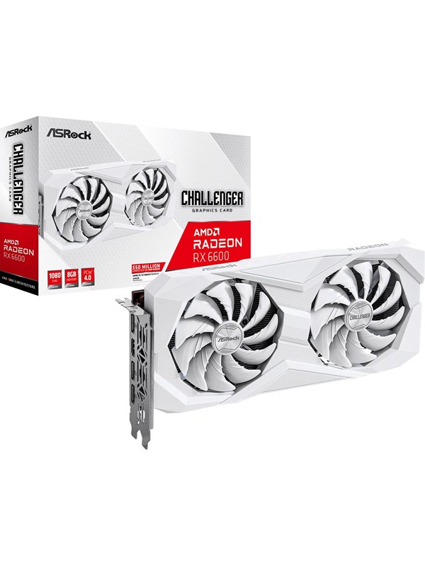 ASRock Radeon RX 6600 Challenger White - 8GB GDDR6 RAM - Grafikkort