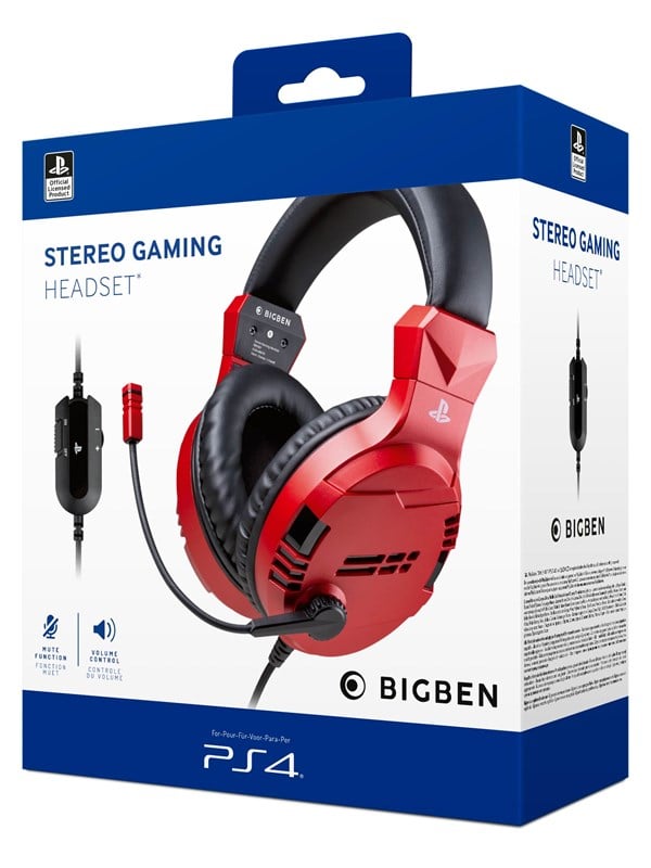 BigBen Interactive PS4/PS5 Gaming Headset V3 - Red