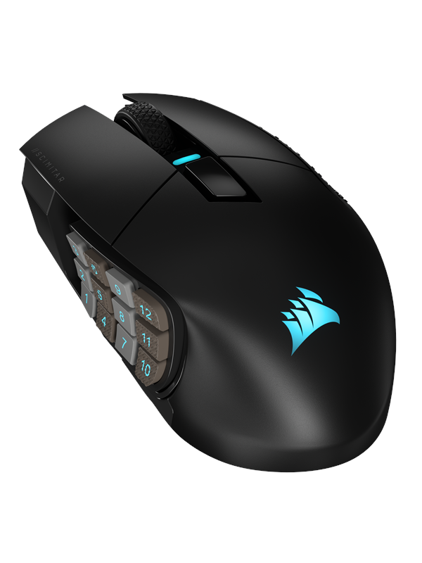 Corsair SCIMITAR ELITE WIRELESS Gaming Mouse - Mus - Optisk - 16 knapper - Sort