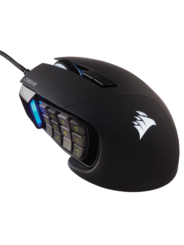 Corsair SCIMITAR RGB ELITE MMO - Black - Gaming Mus - Optisk - 17 knapper - Sort med RGB lys