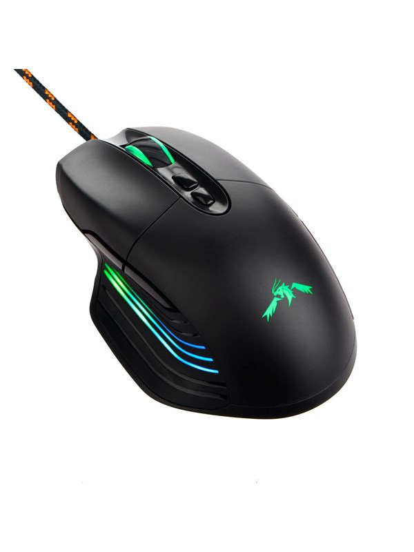 DUTZO Senshi RGB - Gaming Mus - Optisk - 7 knapper - Sort med RGB lys