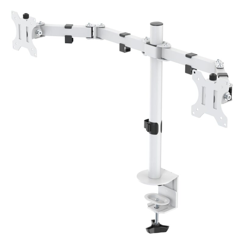 Deltaco - Dual Monitor Skærm Arm - 13"-32" Skærme - Hvid