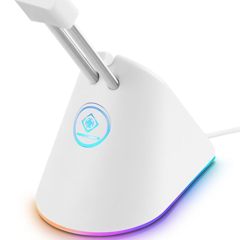 Deltaco GAM-044-W-RGB - Gaming Muse Bungee - Ambidextrous - Hvid
