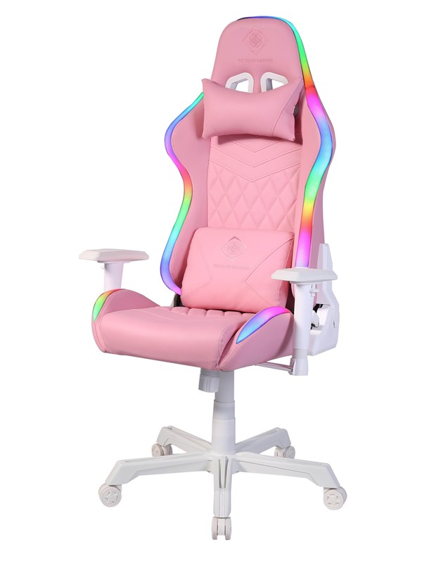 Deltaco Gaming Pink Line PCH90 Gaming Chair with full RGB Lightning - Pink