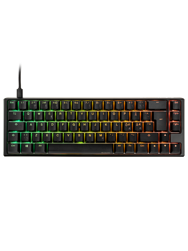 Ducky One 3 - Classic Black / White - 65% - Cherry Brown - ND - Gaming Tastatur - Uden Numpad - Nordisk - Sort