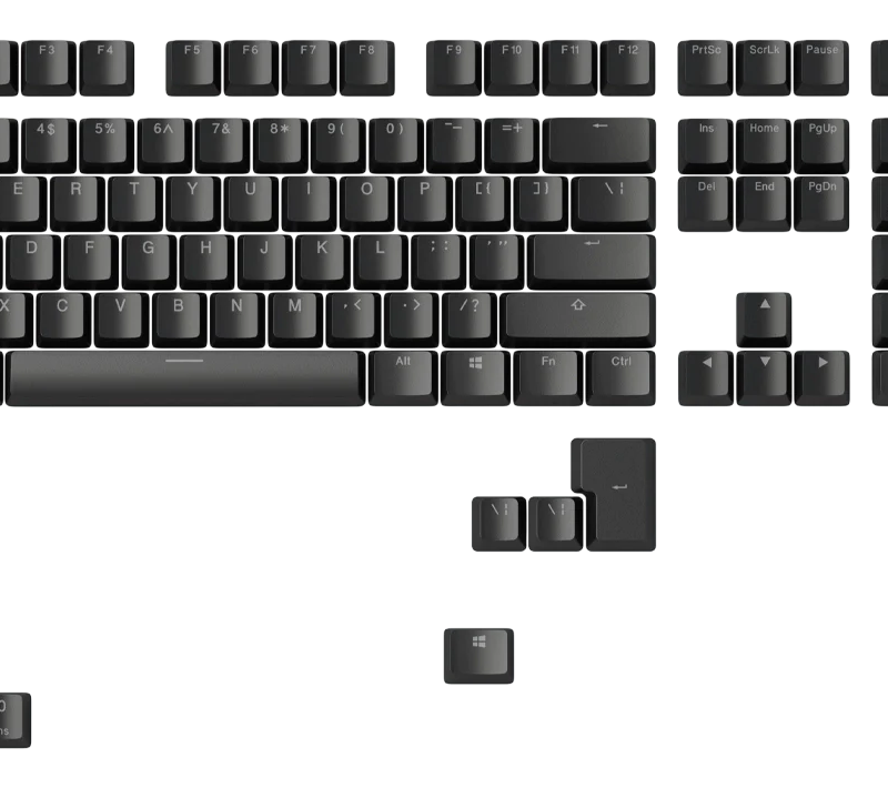 Glorious ABS Keycaps - 105 key-spots, black, NOR-Layout