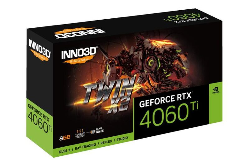 Inno3D GeForce RTX4060 Ti 8GB Twin X2 Grafikkort - 8GB GDDR6 - NVIDIA RTX 4060 Ti - PCI Express 4.0 x8