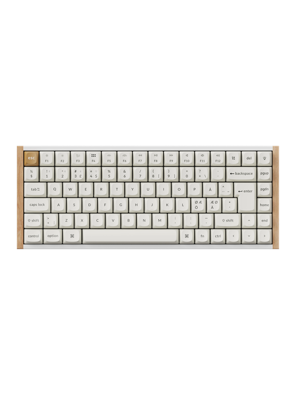 Keychron K2 HE SE Wireless Tri-Mode Hot Swap QMK Gateron 2.0 Purple Magnetic Switch Wood White - Gaming Tastatur - Nordisk - Hvid