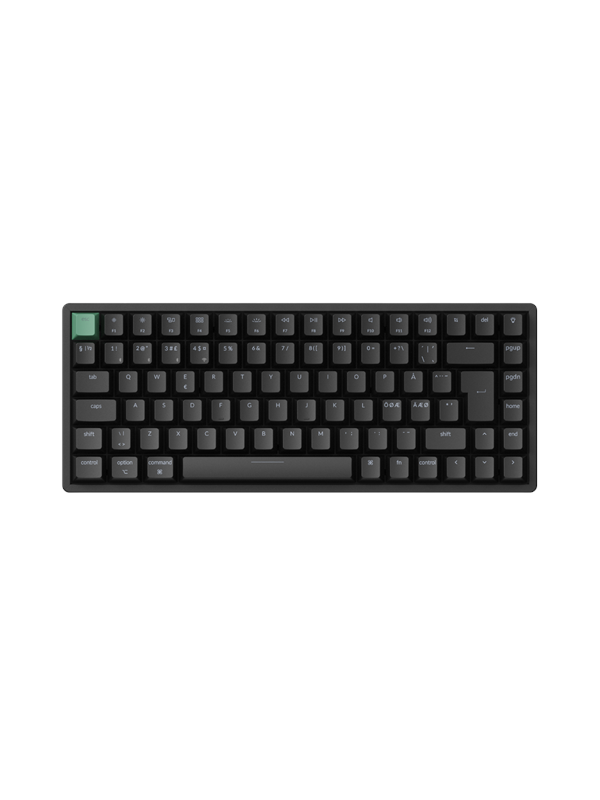 Keychron K2 HE Wireless Tri-Mode Hot Swap QMK Gateron 2.0 Purple Magnetic Switch Black - Gaming Tastatur - Nordisk - Sort