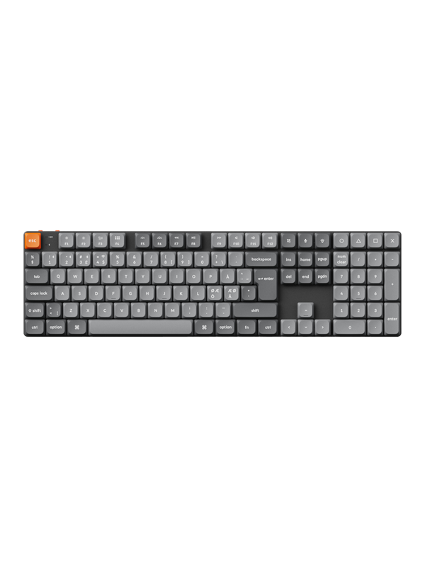 Keychron K5 MAX QMK/VIA Wireless RGB Hot Swap Low Profile Brown - Gray - Gaming Tastatur - Nordisk - Grå