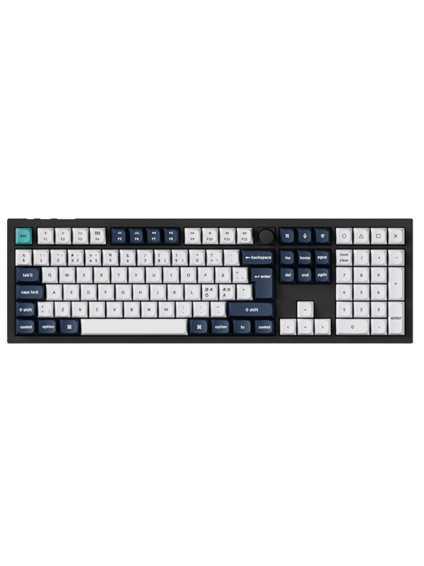 Keychron Q6 MAX 100% Knob Wireless TriMode QMK/VIA - Gateron Jupiter Red - Gaming Tastatur - Nordisk - Sort