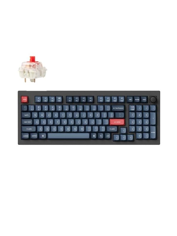 Keychron V5 MAX QMK/VIA Wireless RGB Hot Swap Jupiter Red - Carbon Black - Gaming Tastatur - Nordisk - Sort