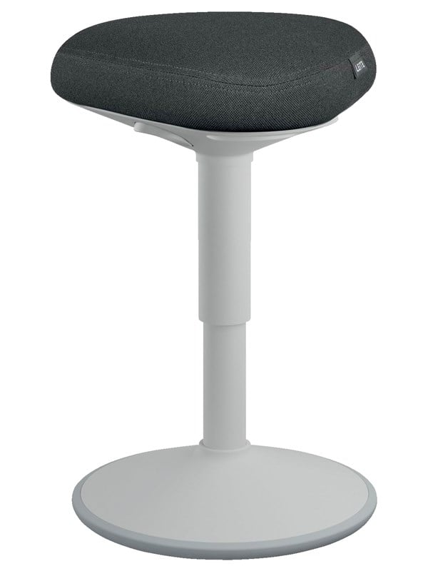 Leitz Ergo Active balancestol med komfortsæde, lys grå Skammel - 100% genanvendt stof - Op til 110 kg