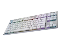 Logitech G915 TKL Tenkeyless LIGHTSPEED Wireless RGB Mechanical Gaming Keyboard - Tastatur - bagbelyst - trådløs - USB, Bluetooth, 2.4 GHz - QWERTY - nordisk (dansk/finsk/norsk/svensk) - tastkontakt: GL Tactile - hvid