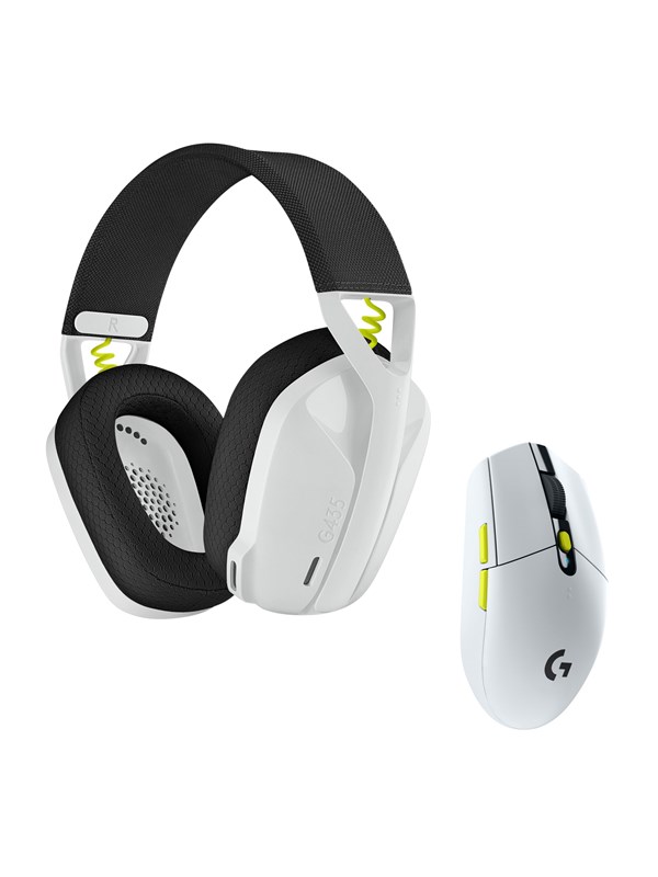 Logitech Wireless Gaming Combo - BLACK+WHITE+LIME - Gaming Mus - Optisk - 6 knapper - Hvid
