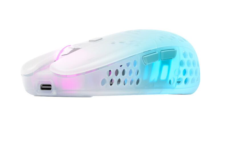 Xtrfy MZ1 Trådløs RGB Rail Gaming Mus, Hvid Transparent