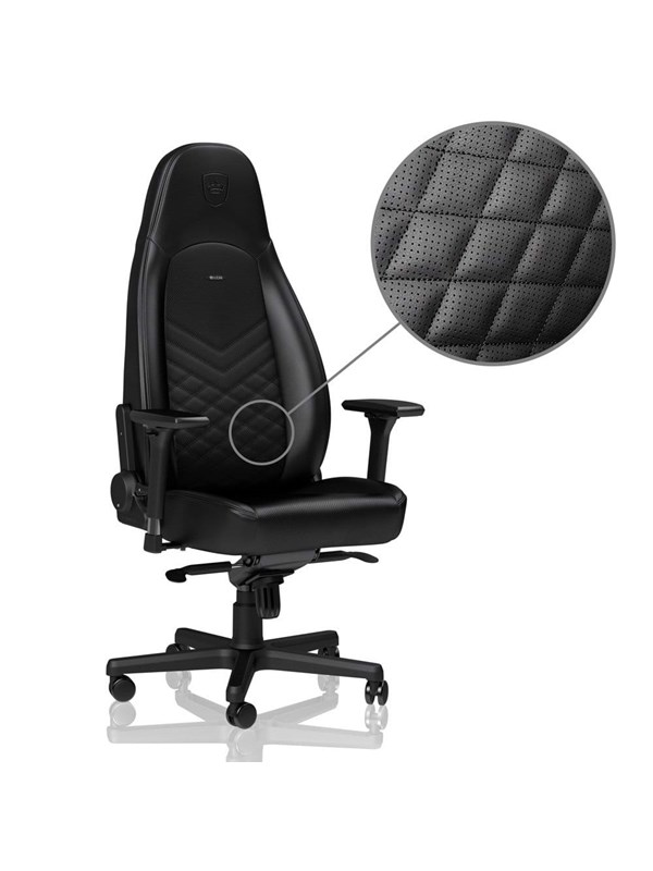 noblechairs ICON Series - Black Gamer Stol - Sort - PU Læder - Op til 150 kg