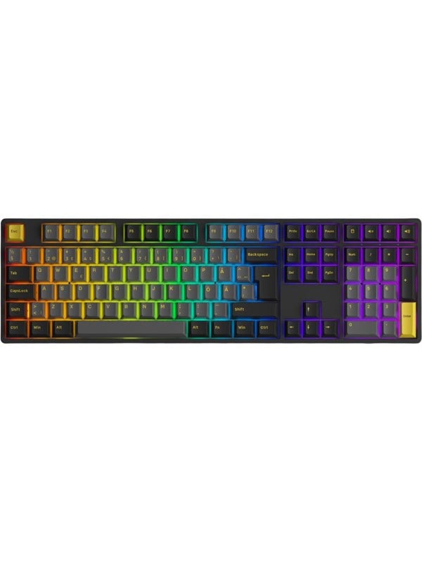 Akkogear 5108B Plus-S Black & Gold V3 Lavender Purple Pro - Gaming Tastatur - Nordisk - Sort