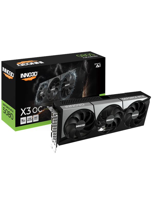 Inno3D GeForce RTX 5080 X3 OC - 16GB GDDR7 RAM - Grafikkort