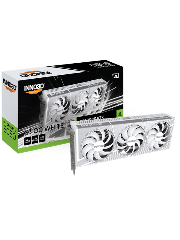 Inno3D GeForce RTX 5080 X3 OC White - 16GB GDDR7 RAM - Grafikkort