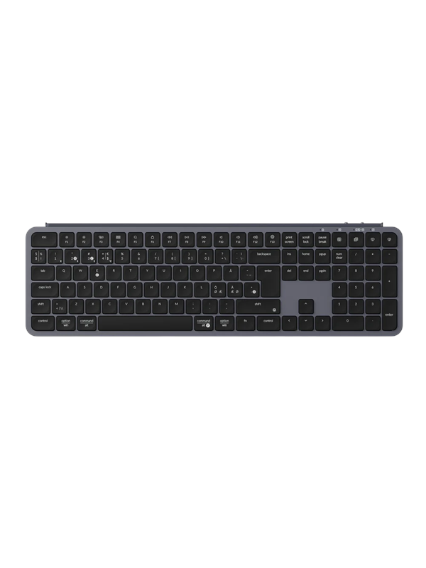 Keychron B6 Pro Ultra-Slim Wireless Keyboard Tri-Mode - Space Grey - Tastatur - Nordisk - Grå