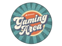 Sharkoon SKILLER SFM11 Gaming Area - Stolemåtte for gaming - rund - 120 cm - gul, grøn