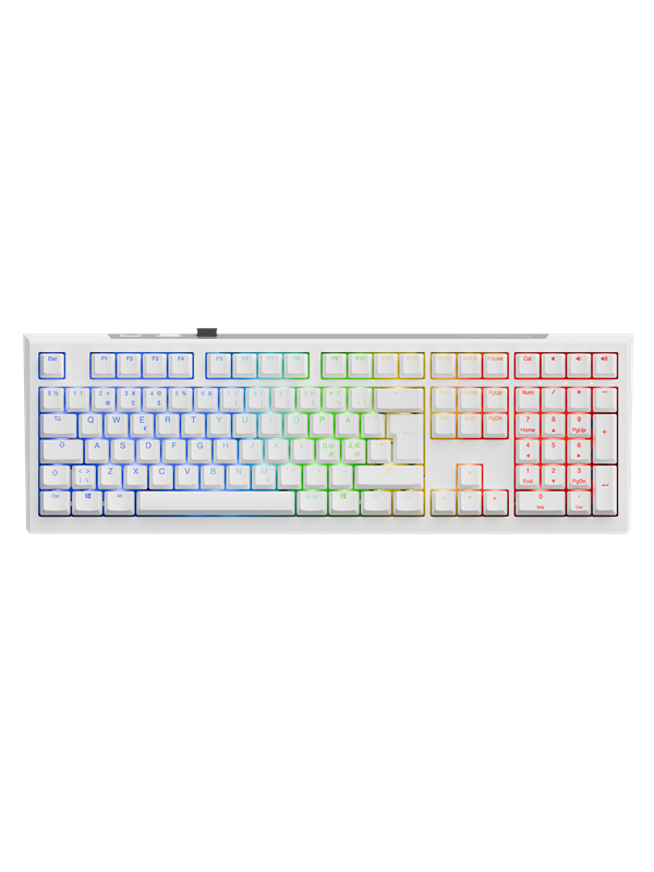 Ducky One X - Fullsize 100% - Gaming Tastatur - Nordisk - Hvid