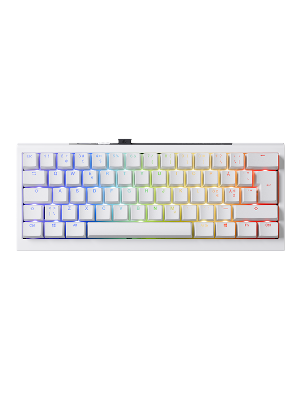 Ducky One X - Mini 60% - Gaming Tastatur - Nordisk - Hvid
