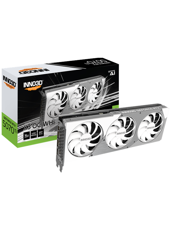 Inno3D GeForce RTX 5070 Ti X3 OC White - 16GB GDDR7 RAM - Grafikkort