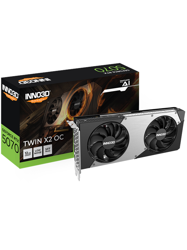 Inno3D GeForce RTX 5070 Twin X2 OC - 12GB GDDR7 RAM - Grafikkort