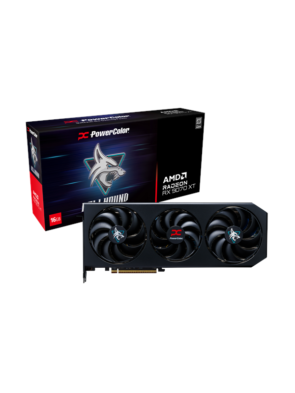 PowerColor Radeon RX 9070 XT Hellhound OC - 16GB GDDR6 RAM - Grafikkort