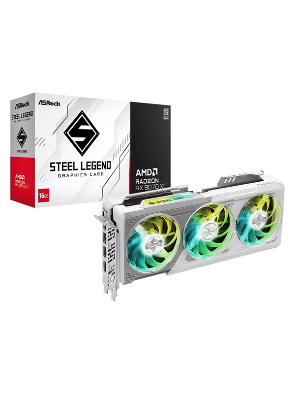 ASRock Radeon RX 9070 XT Steel Legend - 16GB GDDR6 RAM - Grafikkort