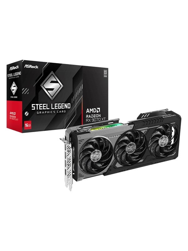 ASRock Radeon RX 9070 XT Steel Legend Dark - 16GB GDDR6 RAM - Grafikkort