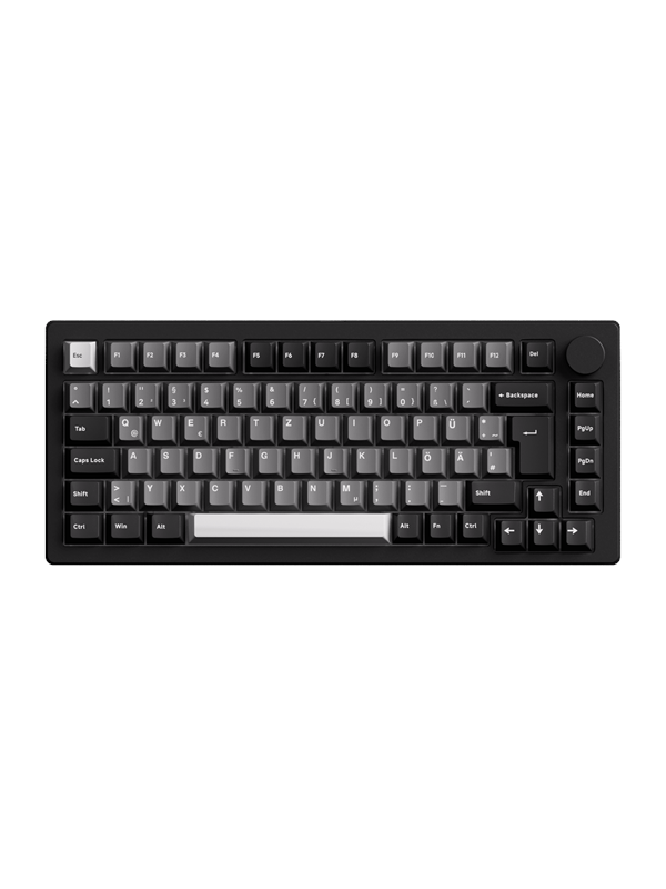 Akkogear Monsgeek M1 V5 VIA Black & Silver - V3 Piano Pro ISO - Gaming Tastatur - Uden Numpad - Universal - Sort