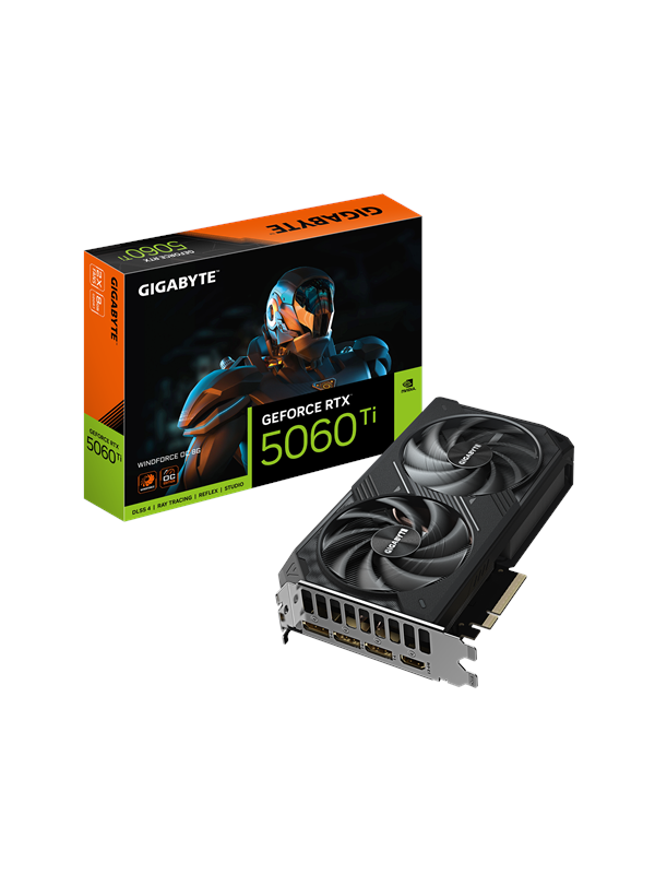 GIGABYTE GeForce RTX 5060 Ti WindForce 2 OC - 8GB GDDR7 RAM - Grafikkort