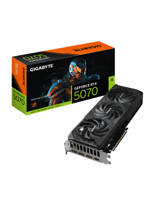 GIGABYTE GeForce RTX 5070 WindForce 3 - 12GB GDDR7 RAM - Grafikkort