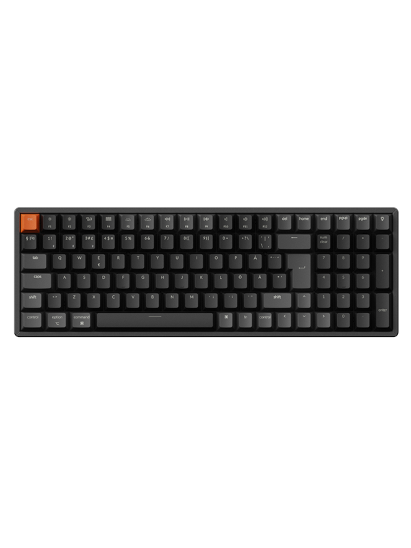 Keychron K4 v3 RGB QMK Wireless Hot Swap QMK - Super Brown - Gaming Tastatur - Nordisk - Sort