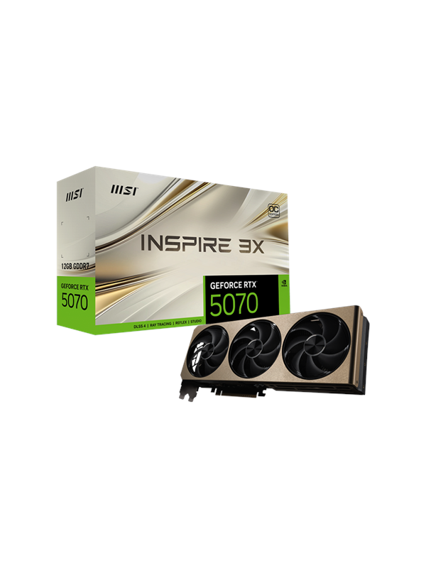 MSI GeForce RTX 5070 Inspire 3X OC - 12GB GDDR7 RAM - Grafikkort