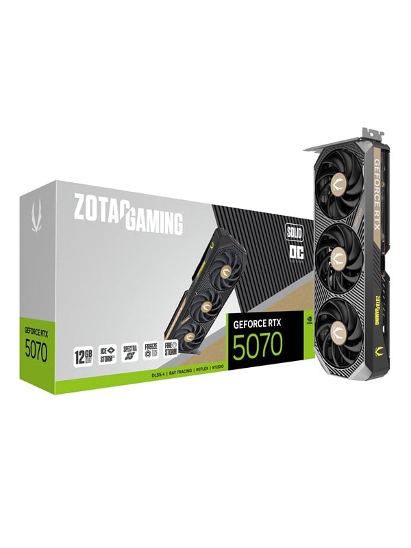 ZOTAC GeForce RTX 5070 Solid OC - 12GB GDDR7 RAM - Grafikkort