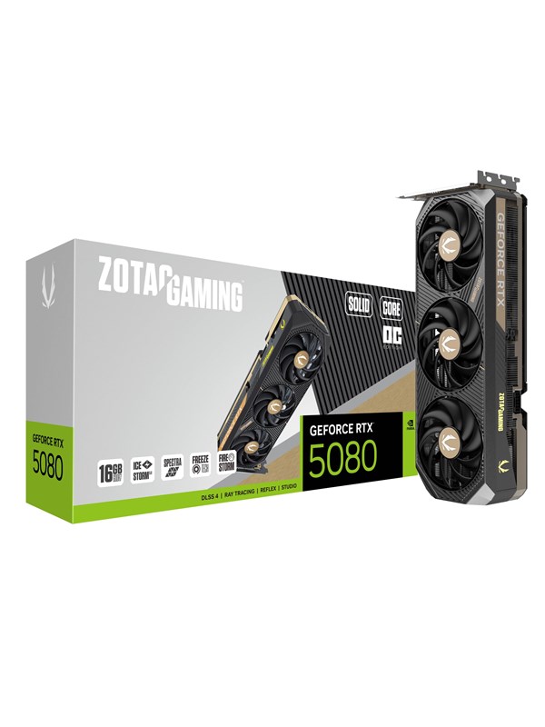 ZOTAC GeForce RTX 5080 Solid Core OC - 16GB GDDR7 RAM - Grafikkort