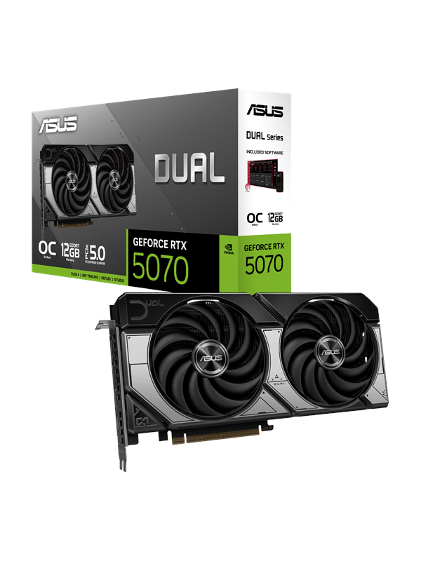 ASUS GeForce RTX 5070 DUAL OC - 12GB GDDR7 RAM - Grafikkort