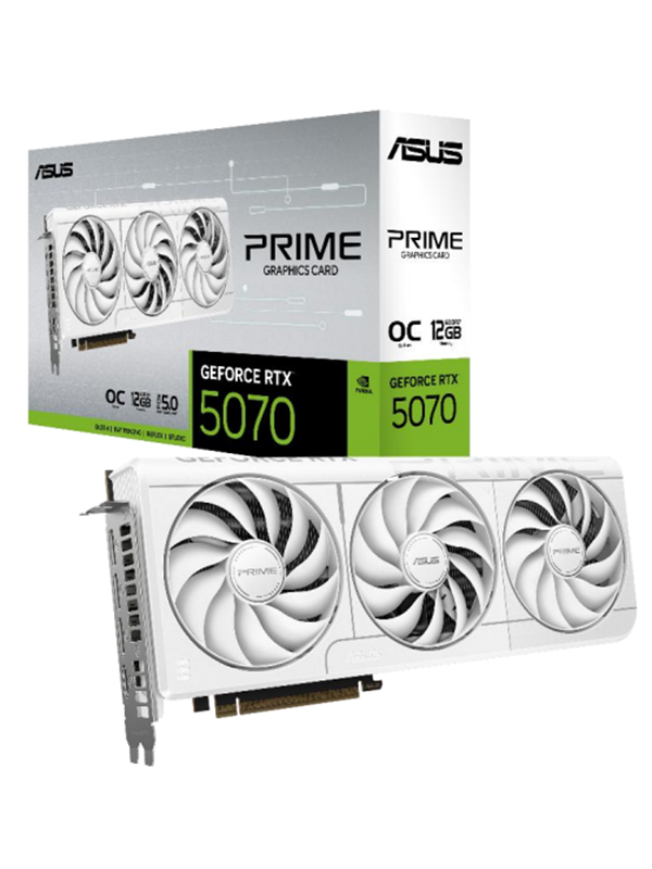 ASUS GeForce RTX 5070 Prime OC White - 12GB GDDR7 RAM - Grafikkort