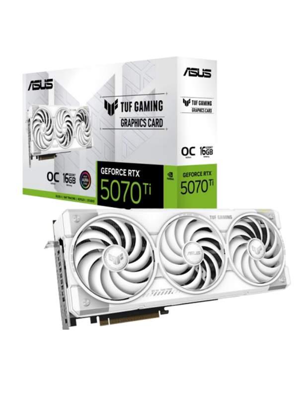 ASUS GeForce RTX 5070 Ti TUF White OC - 16GB GDDR7 RAM - Grafikkort